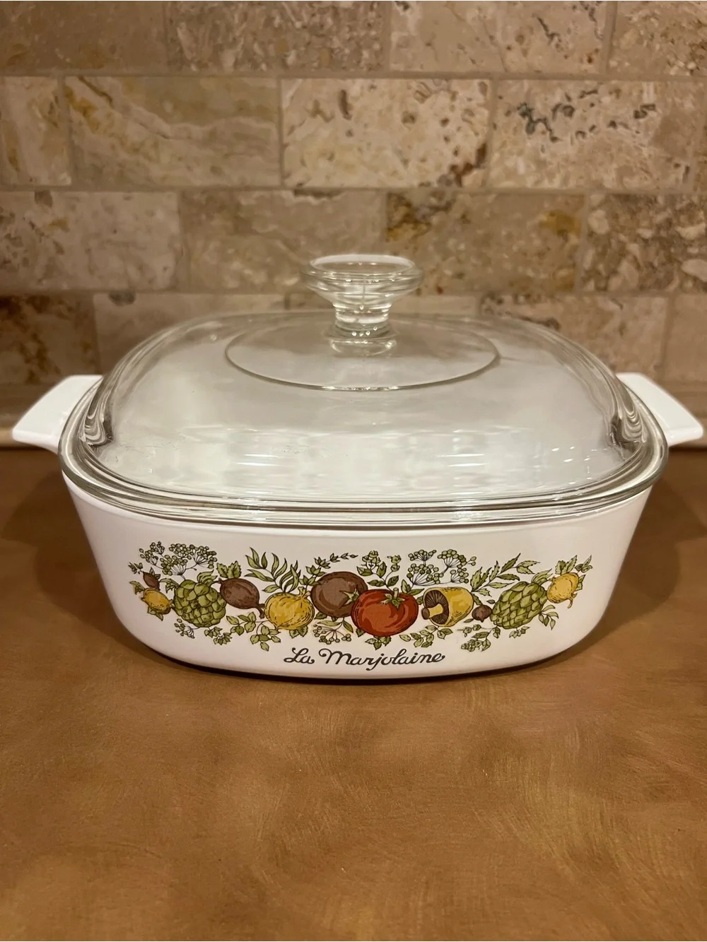 Vintage CorningWare “Spice of Life” 2 Quart Glass Casserole Dish with Lid